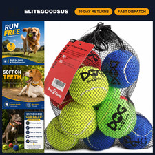 Colorful Dog Tennis Balls for Pets - 12 Pack, Durable  Fun Dog Toys