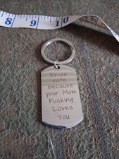 This Is A Super Fun Keyring Driver Safe  Mom Loves You NEW silver Coloured 