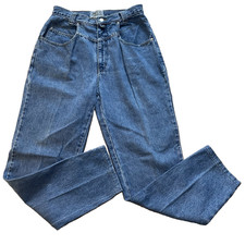 Vintage Sasson High Rise Tapered Leg Mom Jeans Cotton Medium Wash 1980's Sz 12