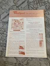 Vintage WHIRLPOOL NO-FROST REFRIGERATOR/FREEZER MANUAL EXD 25PM