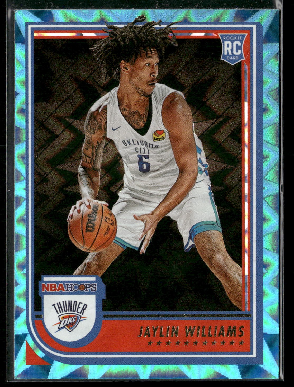 Jaylin Williams 2022-23 Hoops #269 Teal Explosion Rookie Oklahoma City Thunder