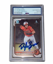 Dylan Beavers Signed Card 1st Bowman Chrome Auto Baltimore Orioles PSA