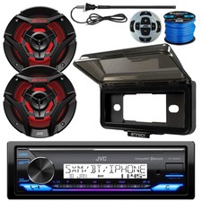 JVC KDX38MBS Receiver, 2x 6.5" Black LED Speakers, Cover, Antenna, Wire, Remote