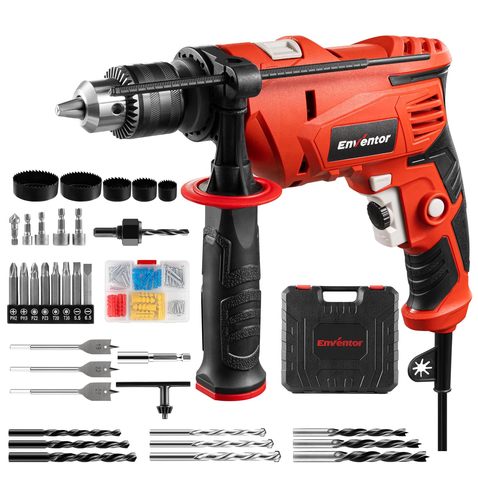 Trapano Avvitatore a Percussione Elettrico 900W 2in1 Impugnatura Ausiliaria 13MM