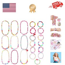 22 Pcs Toddler Costume Jewelry Gift Princess Necklace Bracelet Set Girls Play...