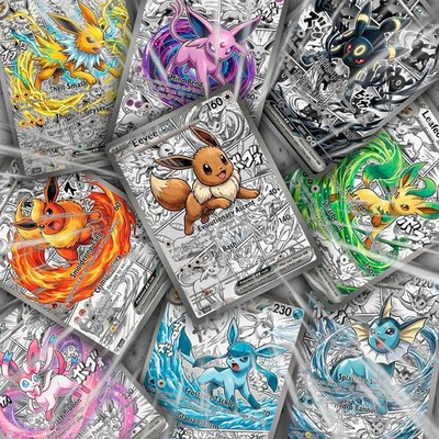 Anime-Style Eeveelution Fan Art Trading Card Set