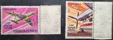 San Marino 1964 - 1965 MNH bdf right airmail Sass. 148 and 149