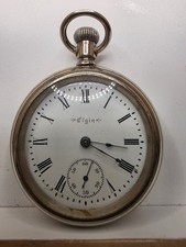 1876 Elgin 18S Grade 13 Pocket Watch 11J Hairline Dial Cracks Runs