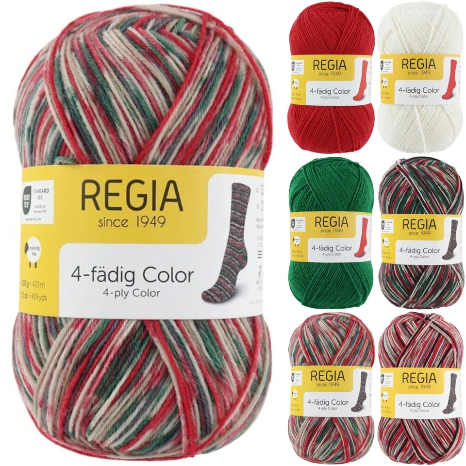 100g Regia Christmas Edition - Sockenwolle 4-fädig Garn Stricken (75,00€/kg)