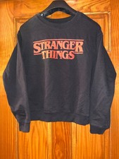 Unisex Stranger Things Crew Neck Black Sweatshirt Size Small Medium