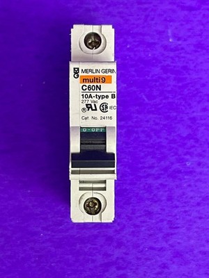 Merlin Gerin 24116 Multi 9 C60N 10A 277VAC 1-Pole Circuit Breaker