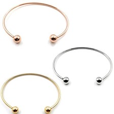 Elegante ed Elegante Bracciale Aperto Argento Lucido Design Aglio Stile Anello C