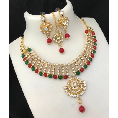 Indian bollywood Necklace Set choker tikka earring jewellery Kids & Adult
