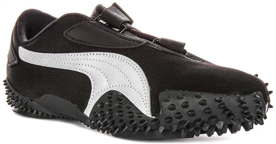 Puma Mostro Og Low Pro Toile Femme Trainer En Noir Argent EU37-41 - Photo 1/1
