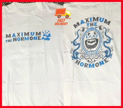 Rare Maximum The Hormone Band White T-shirt Remake Design 2sided689