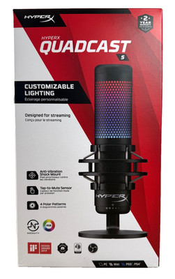 HyperX QuadCast S Freestanding Condenser Microphone Podcast Youtube  (Open Box)