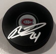 PHILLIP DANAULT SIGNED MONTREAL CANADIENS HOCKEY PUCK W/ CASE COA
