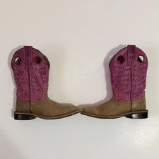 Boot Barn Girls Shyanne Brown/Pink Square Toe Boots Size 13D Used Good Condition