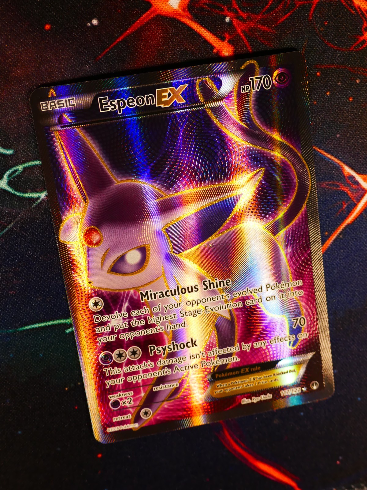 LP Pokemon (FULL ART) ESPEON EX Card XY BREAKPOINT Set 117/122 Ultra Rare Holo
