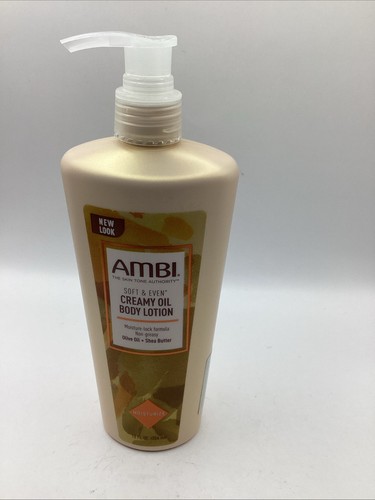 Ambi Soft & Even Creamy Oil Body Lotion 12 oz Olive Oil Shea Butter - Picture 2 of 10