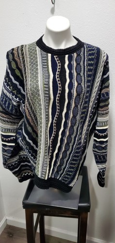 Vintage Protege Collection Mens 3D Textured Knit Sweater XL 90's Hip Hop Grunge