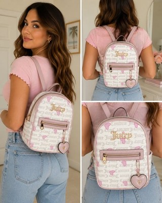 Juicy Couture Logo Print Mini Backpack with Heart Charm | eBay display picture 1
