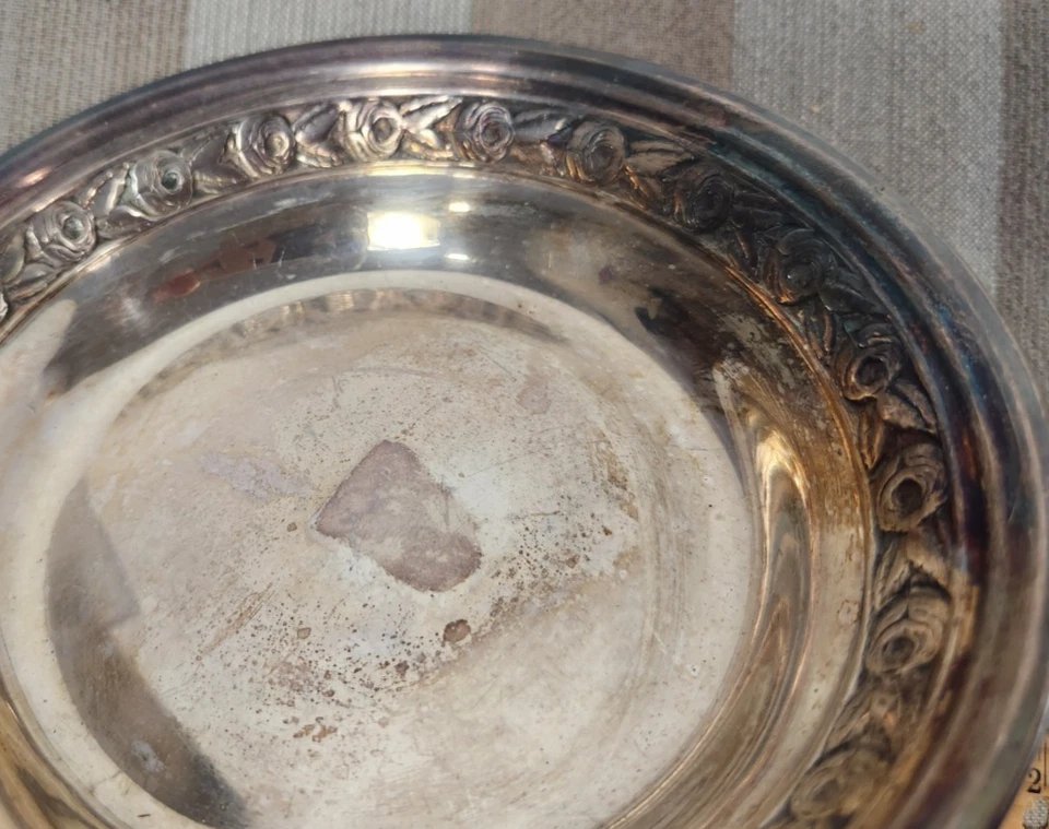 Reed & Barton Classic 1204 Cuenco/Plato Tuerca Plato Sin Pulir 5 1/2 pulgadas Foto 2 de 4