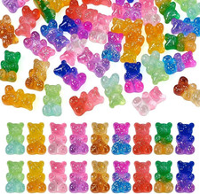 45 Pieces Nail Gummy Bear Charms Resin Flatbacks Candy Bear
