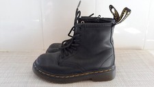 Dr. Martens 1460 T Toddlers Size 8 Black Leather Lace Up/Zip Combat Boots EUC