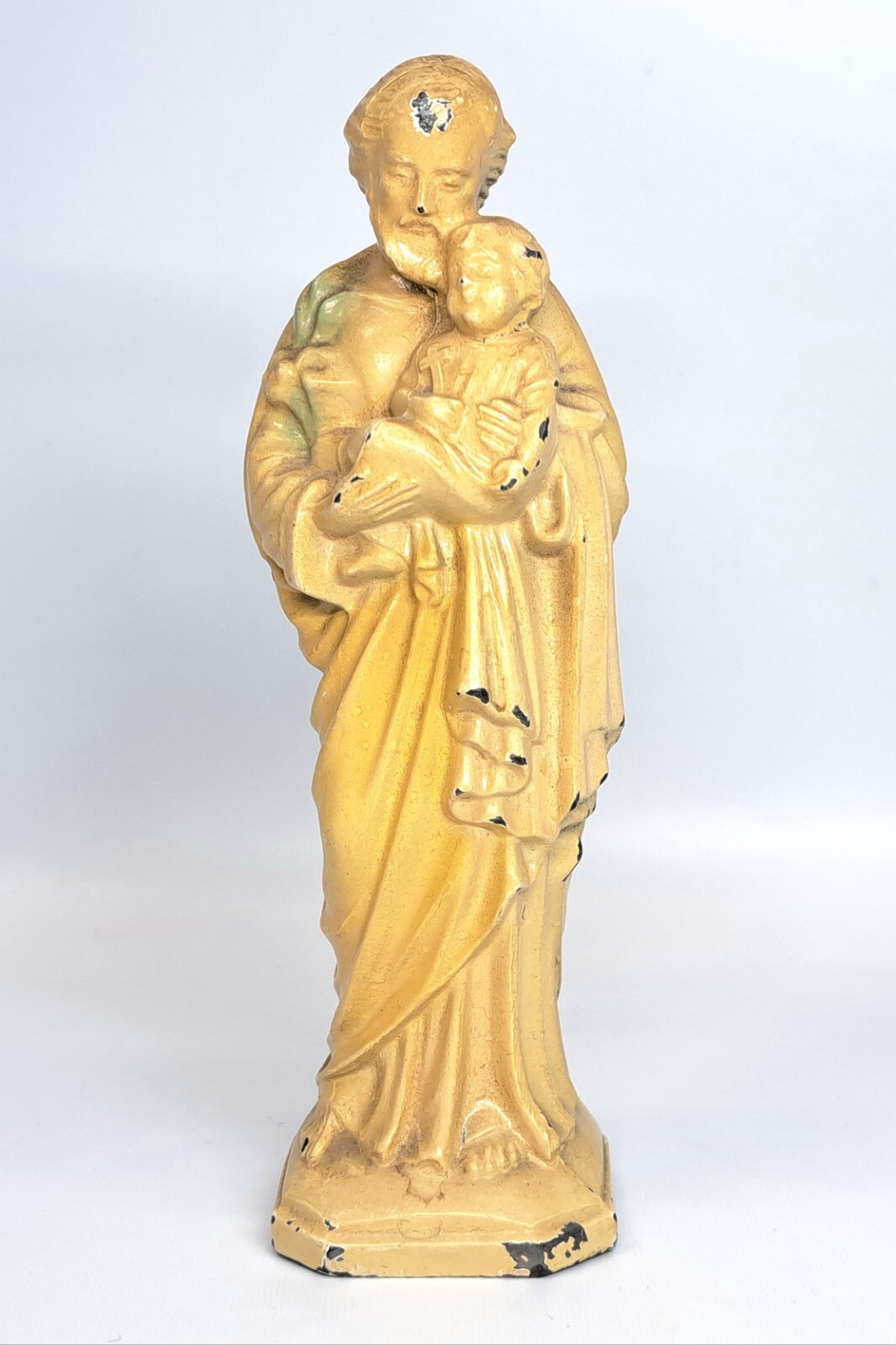 VINTAGE SMALL CAST METAL ST. JOSEPH HOLY CATHOLIC RELIGIOUS FIGURINE