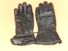 Vintage Harley Davidson Motorcycle Leather Black Knuckle Embossed Logo Gloves S