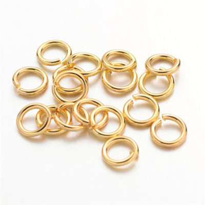 90 x Golden Color Close but Unsoldered Brass Jump Rings 6mm in diameter1mm thick