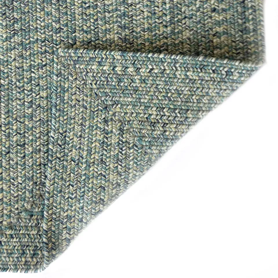 Alfombra trenzada rectangular concéntrica frente al mar Capel Rugs interior/exterior verde azulado Foto 2 de 4