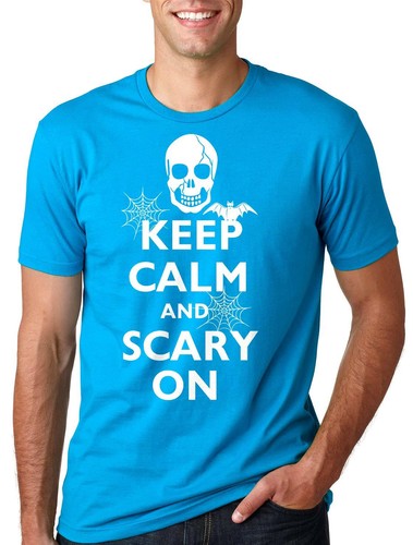 T-shirt Halloween Mantieni la calma e spaventosa maglietta maglietta Halloween - Foto 3 di 7