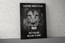 Inspirational Weightlifting Wall Art - Home Gym Decor - Lion Quotes