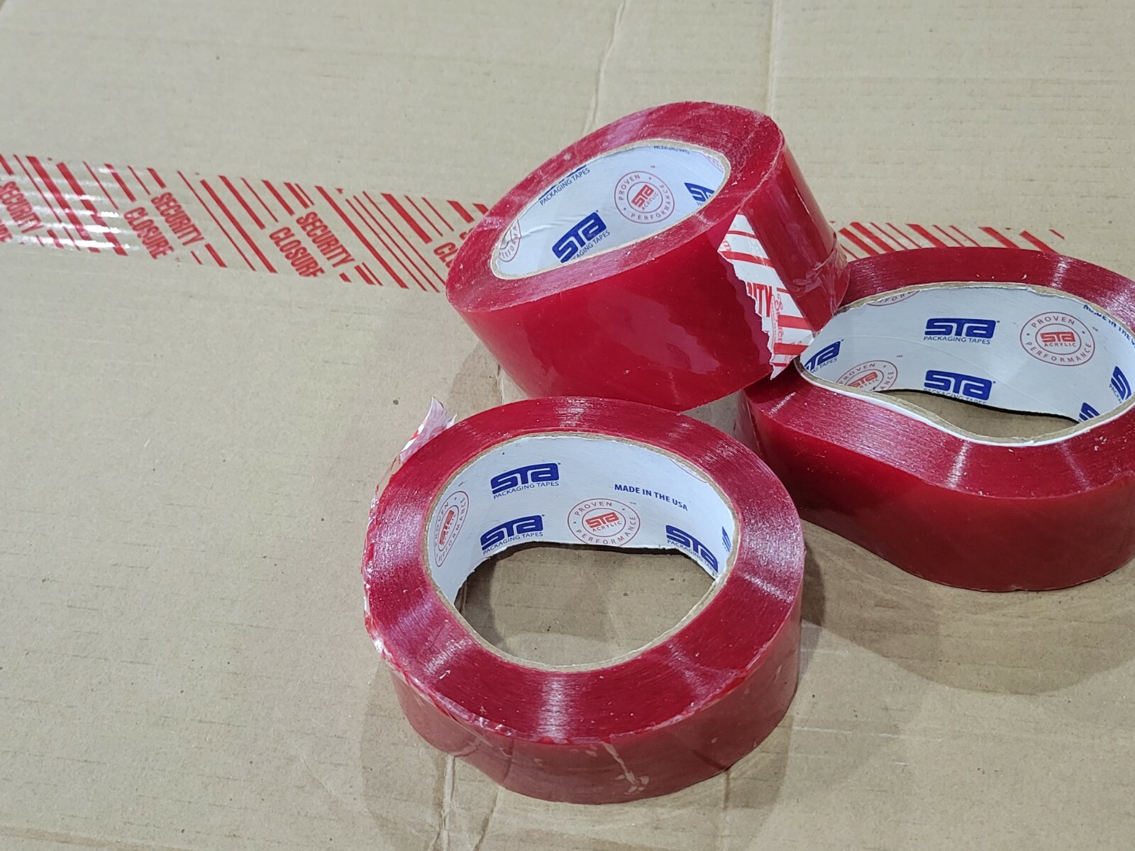 STA Security Closure 2" x 110 Yards Packing Tapes Misshaped Roles