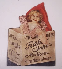 Vintage NOS Cardboard Father John’s Advertising Medicine Store Display