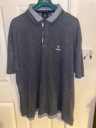 Guinness Mens Polo Shirt 5xl Xxxxxl Big And Tall 60” Chest Grey #6 Irish Stout - Picture 1 of 16