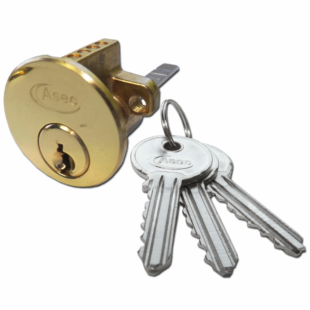 Asec 6-Pin Rim Cylinder Brass (AS1429)