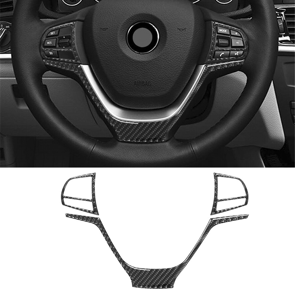 3pcs Carbon Fiber Steering Wheel Sticker Trim For BMW X3 F25 X4 F26 eBay