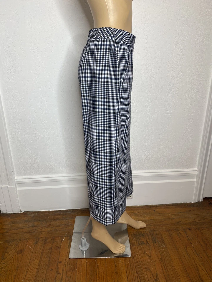 Pantalones cortos a cuadros Trina Turk Prizzi para mujer talla 10 pierna ancha negros/blancos usados en excelente estado Foto 4 de 4