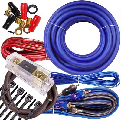 Cables Kit Para Amplificador Ideales Para El Carro Camión Moto 3000W Pk2 4AWG