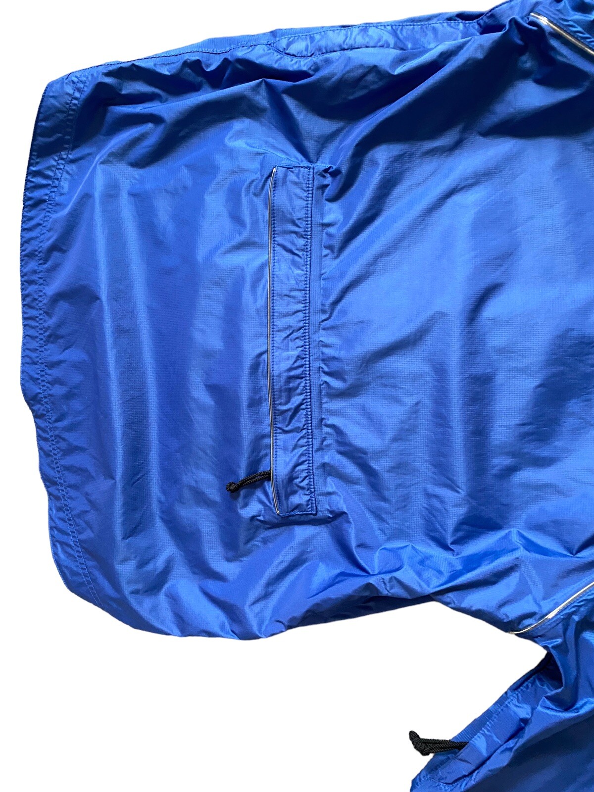 REI Jacket Mens S Blue Windbreaker Hood Full Zip Lined Hiking Pockets Outdoors