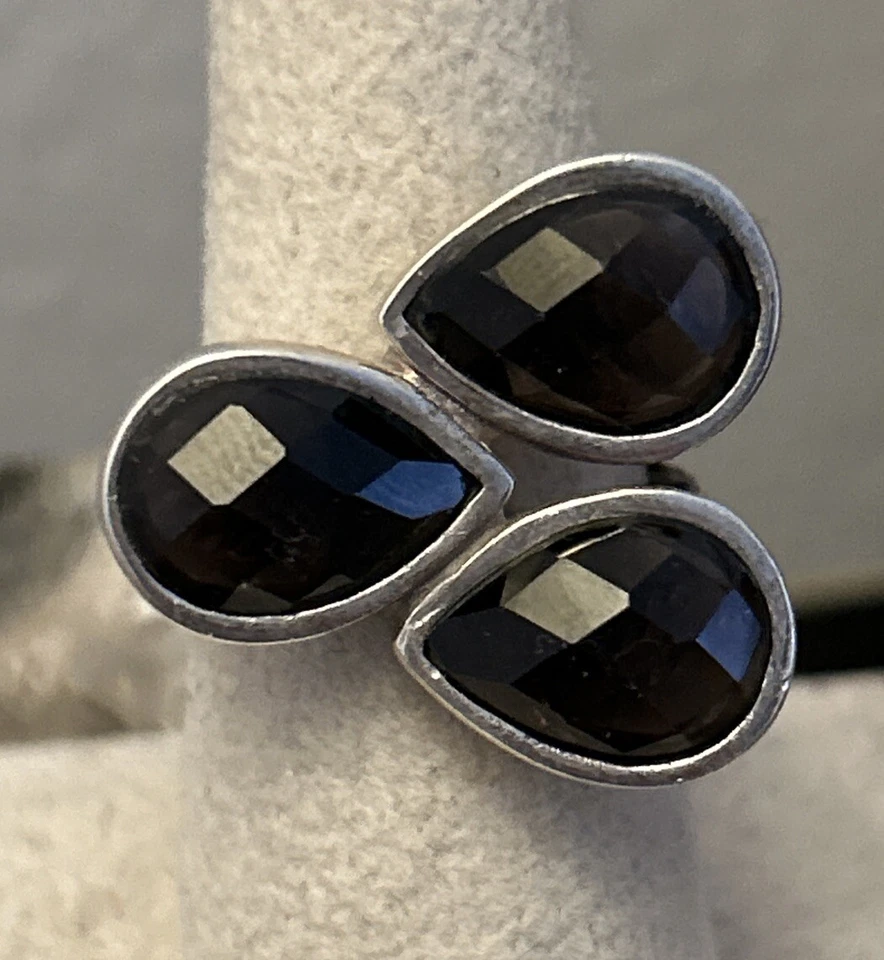 Designer Fine Studio Barse Sterling Silver Faceted Smoky quartz ring size 6.75 - Image 2 of 4