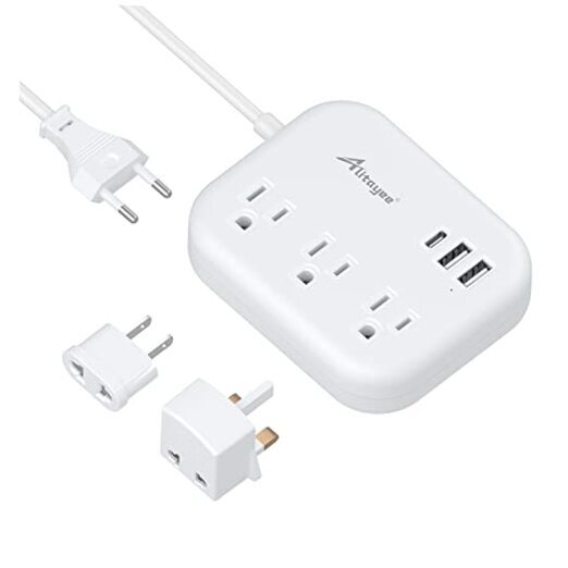 European Travel Plug Adapter,  EU/UK/US Travel Power 15W-3FT-EU/UK/US Plug