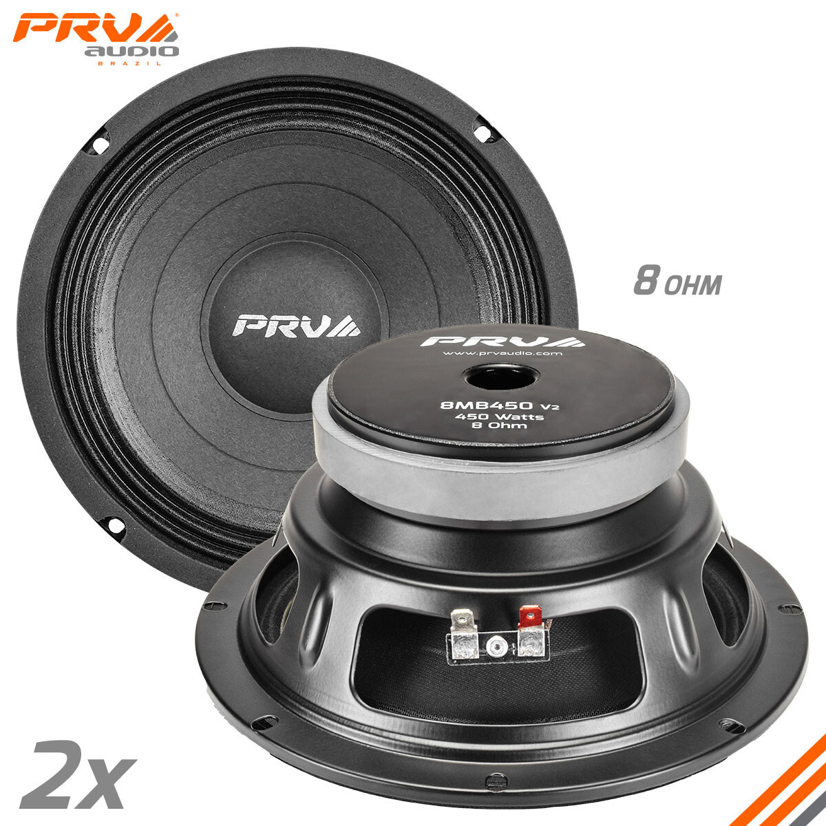 2x PRV Audio 8MB450 Midbass Car Audio 8