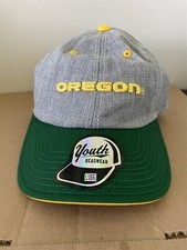 Oregon Baseball Cap Adjustable Back Grey Green Yellow Embroidered Youth Size