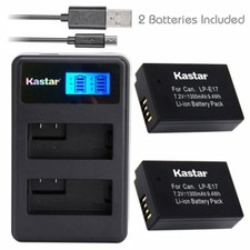 Kastar 2 Battery  LCD-2 USB Charger for Canon LP-E17 LPE17 LC-E17
