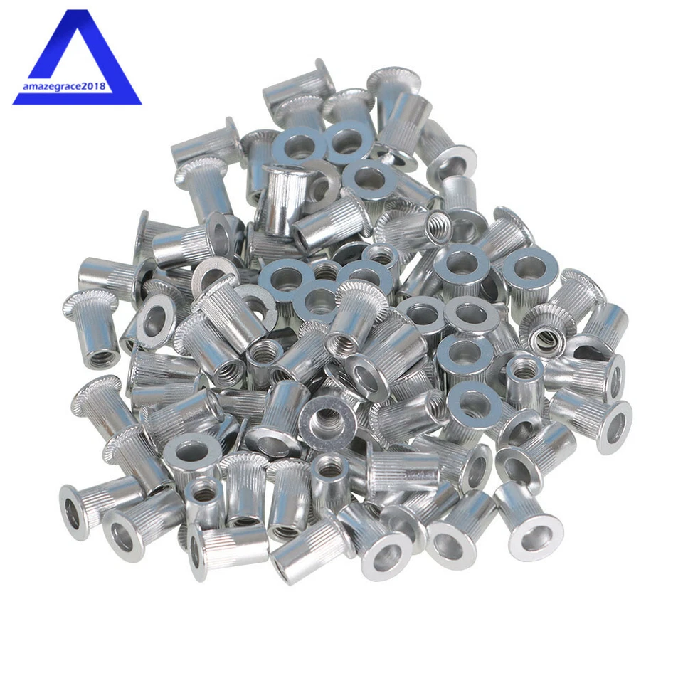 MARDDPAIR 100 Pcs 8-32 Aluminum Flange Nutserts Rivet Nut Rivnut Nutsert