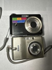 Lot Of Two Digital Cameras Nikon GE For Parts
